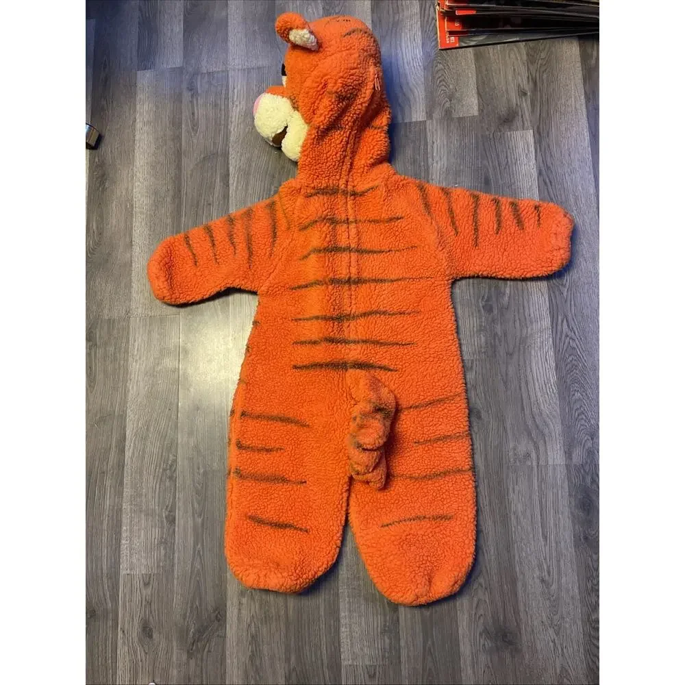 Vintage Disney Store Tigger Costume Baby 2T-4T Plush Sherpa Fleece Jumpsuit 90s